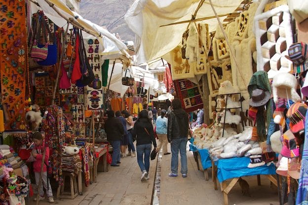 Wandering the colourful Pisac market