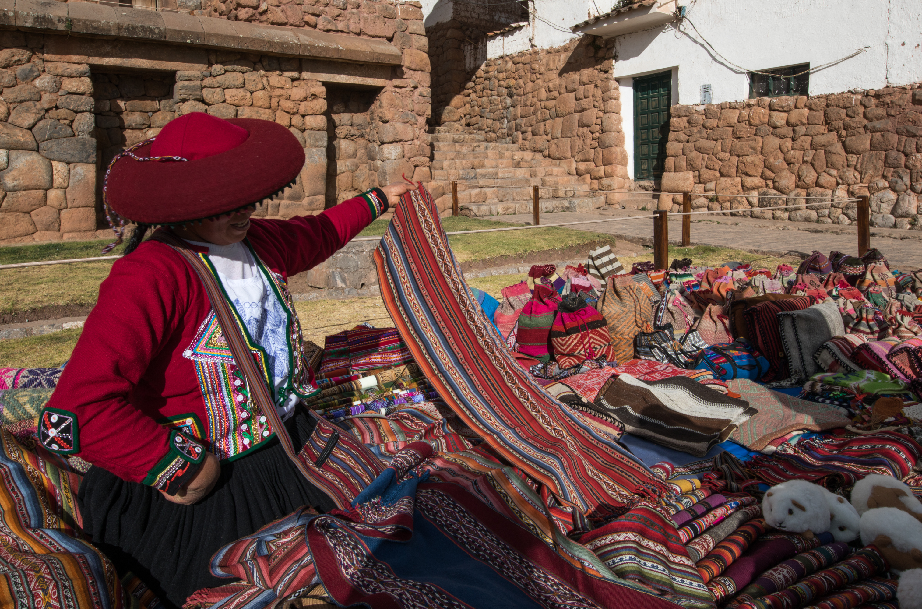 Souvernirs at Huilloc market in the Sacred Valley, Cusco