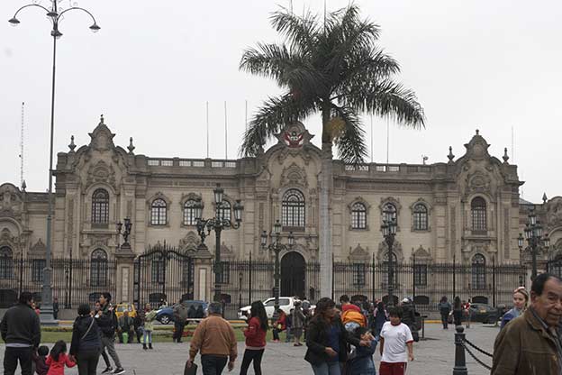 The Palace of Fransisco Pizarro seen from Plaza de Armas