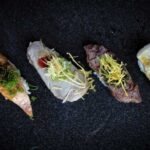 Hotate Batayaki, Samurai, Sake Quinoa and Grilled Sirloin Nigiris-min