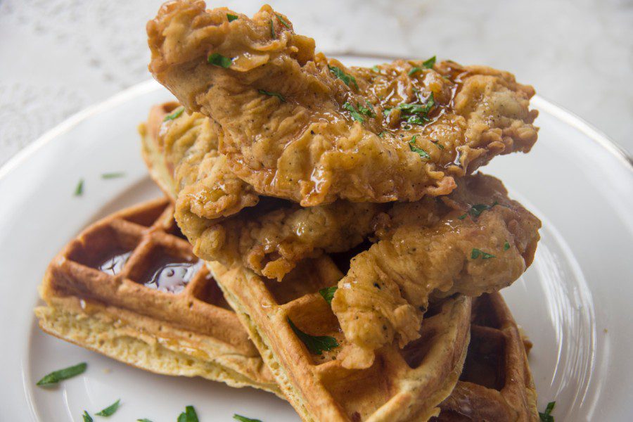 waffle de pollo crocante las bolena