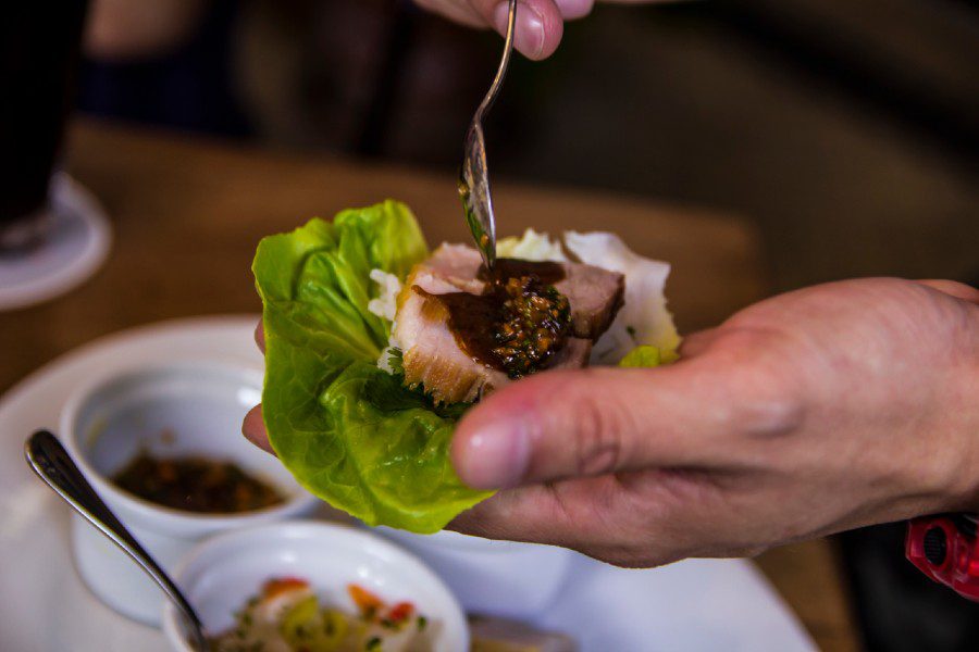 Taco de Lechuga con Panceta