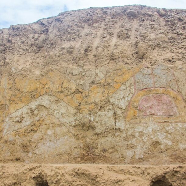ancient wall painting in La Libertad Peru