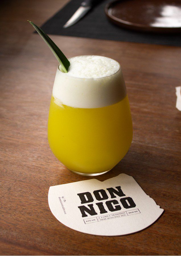 pineapple ginger non alcoholic drink from don nico steakhouse in miraflores