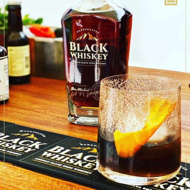 black whiskey cocktail