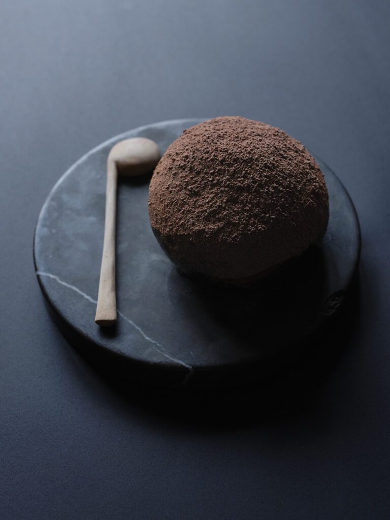 Dessert at merito restaurant, cacao Stone