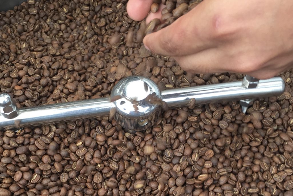 Beans on a roaster | Photo by Daniel Quinero