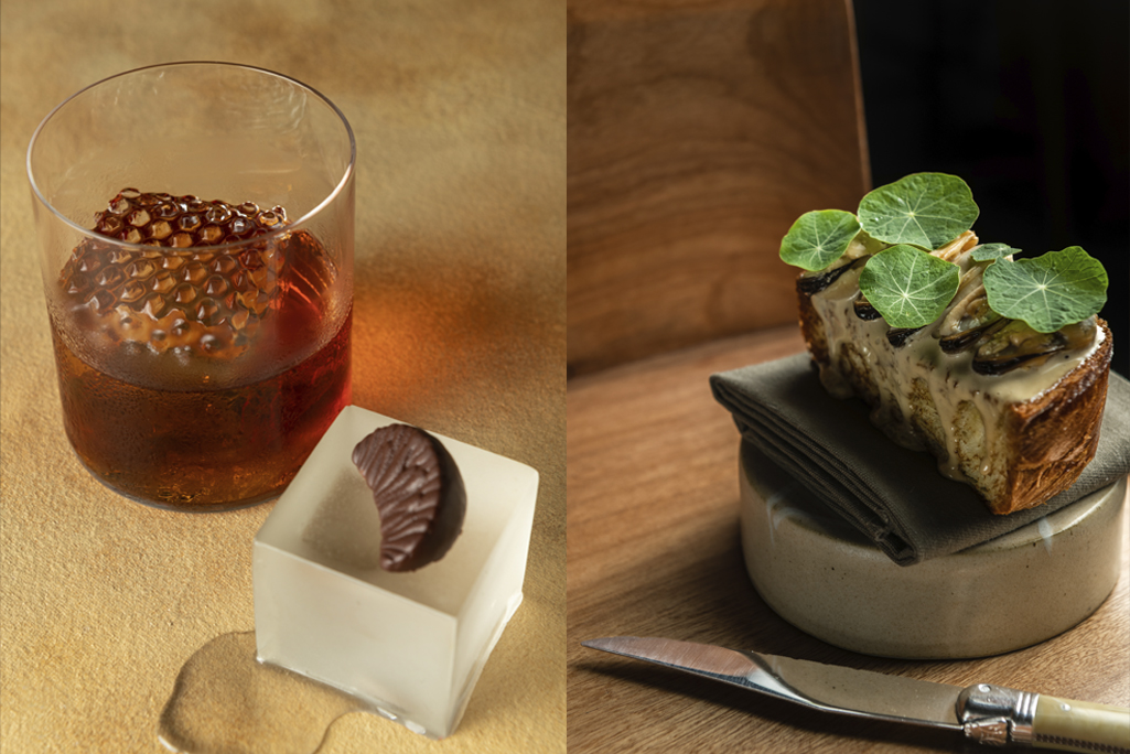 Negroni and Brioche with mussels