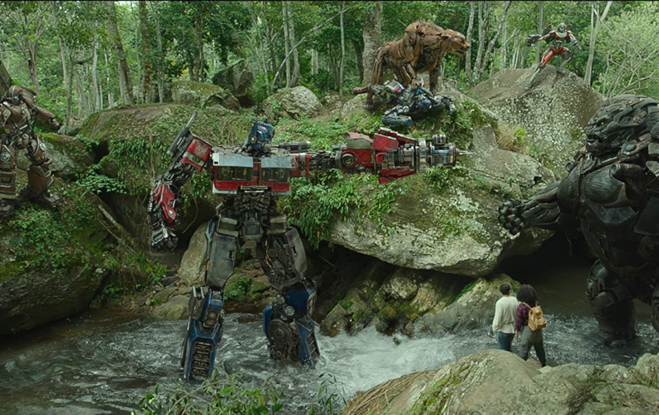 Dominique Fishback and Anthony Ramos in Transformers: Rise of the Beasts (2023), Photo by Courtesy of Paramount Pictures. - © 2023 Paramount Pictures. Hasbro, Transformers and all related characters are trademarks of Hasbro. ©2023 Hasbro