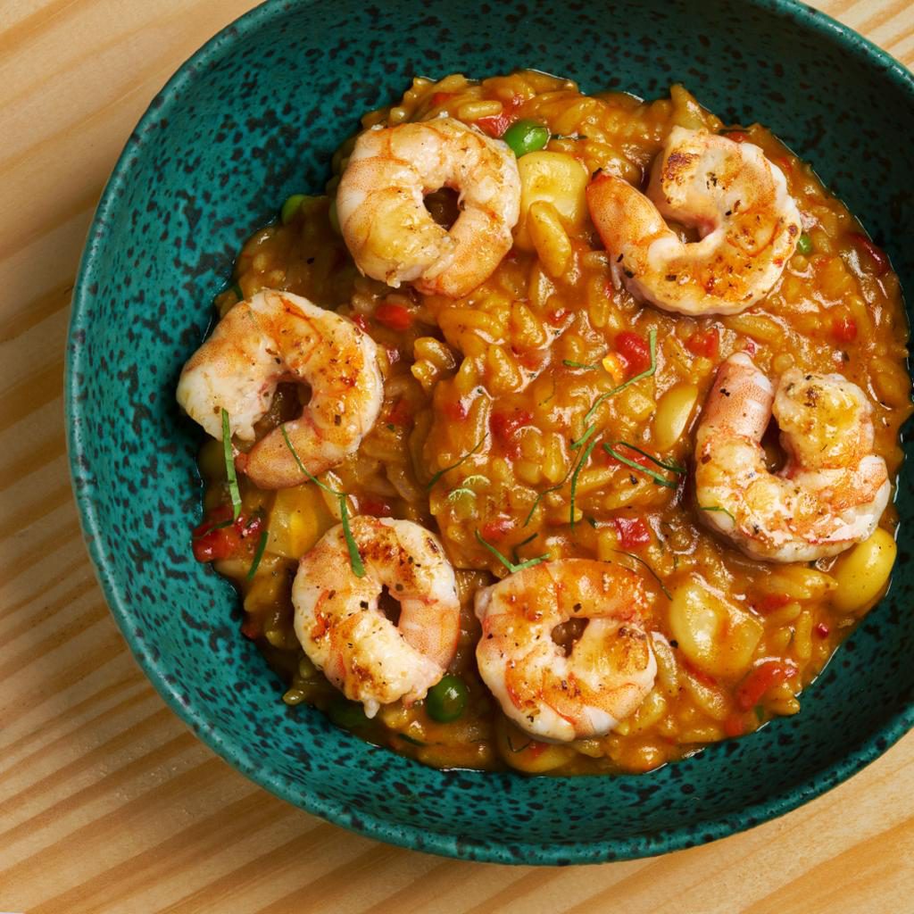Cosme. Rice and shrimp Photo: Cosme