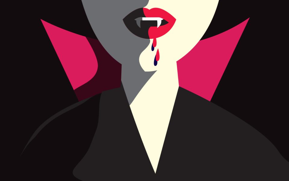 Illustration of a vampire lady